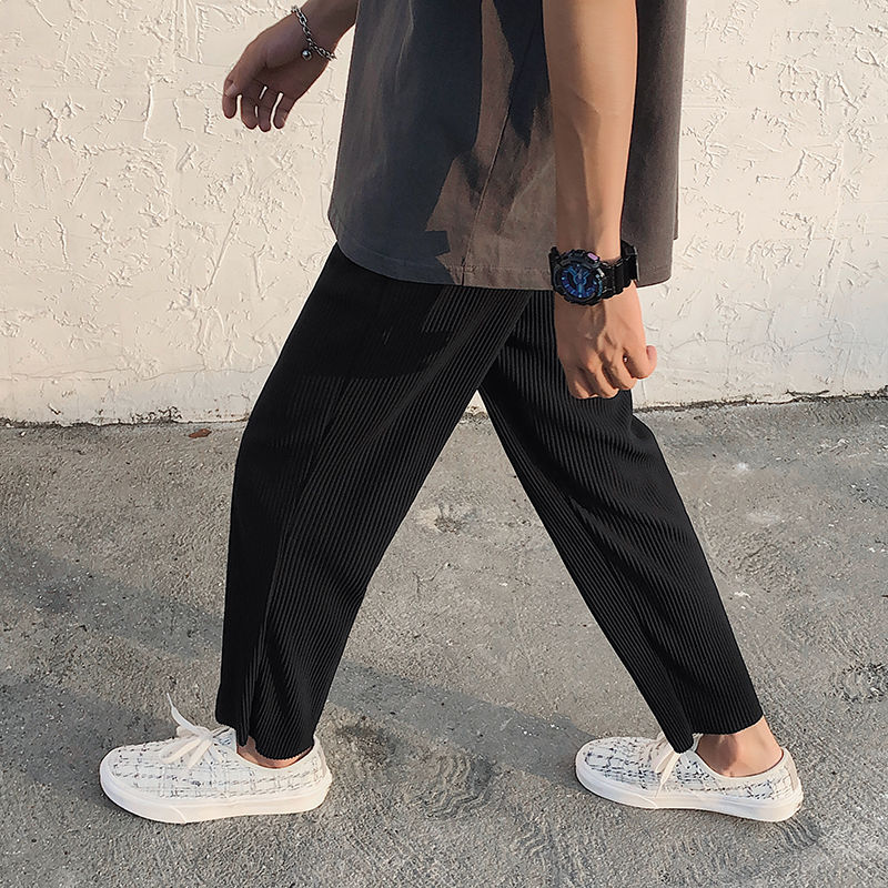 Pleated Straight Pants